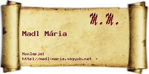 Madl Mária névjegykártya